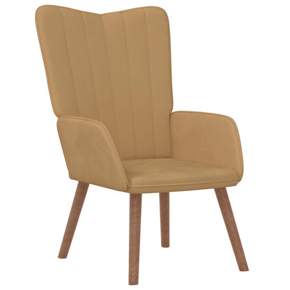 vidaXL Relaxsessel mit Hocker Braun Samt
