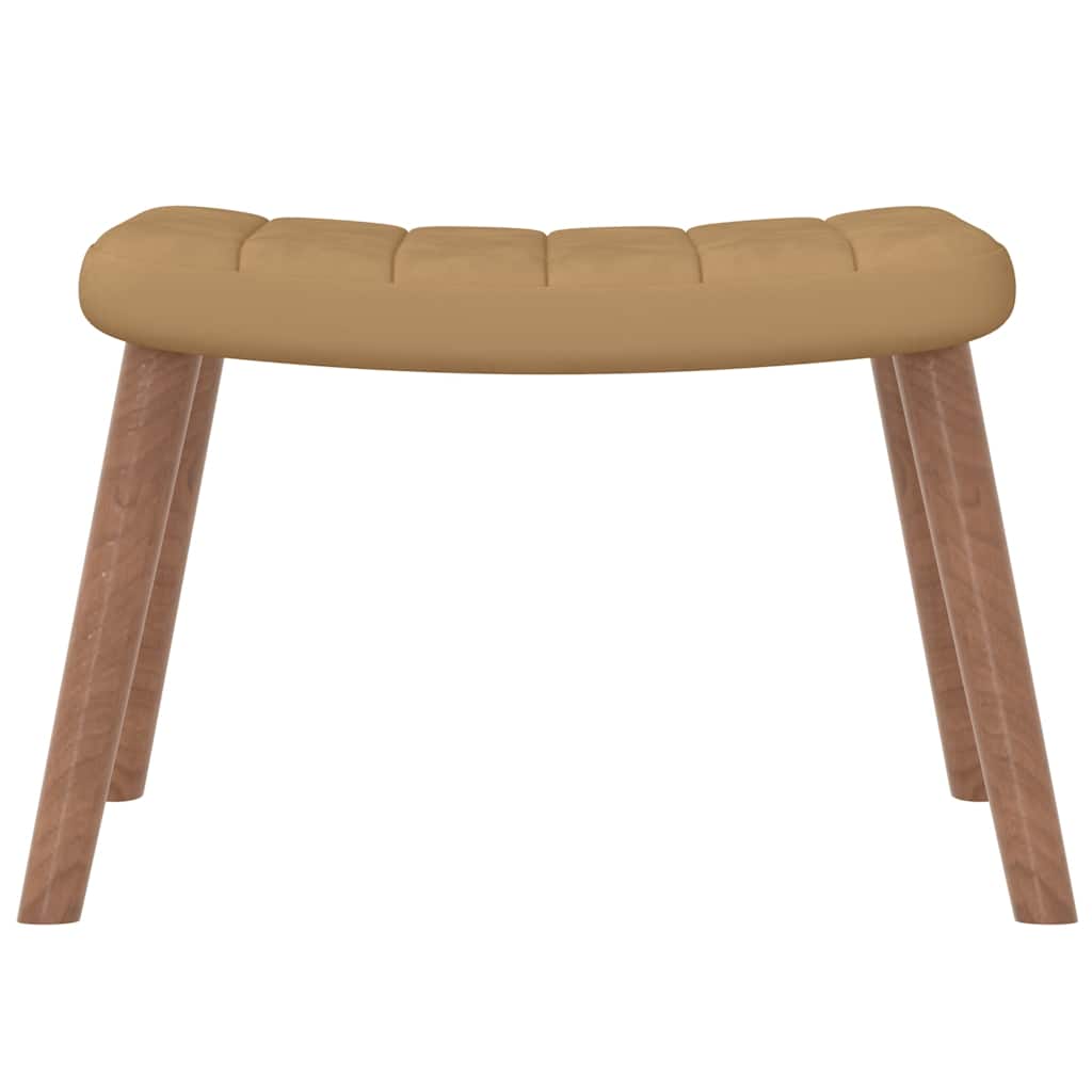vidaXL Relaxsessel mit Hocker Braun Samt