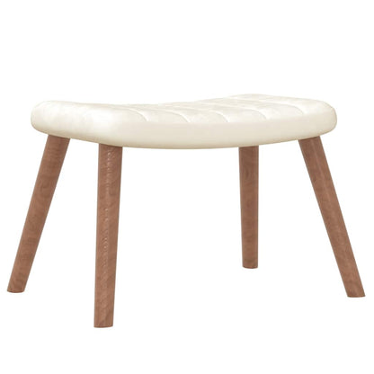 vidaXL Relaxsessel mit Hocker Cremeweiß Samt