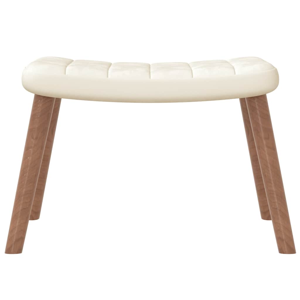 vidaXL Relaxsessel mit Hocker Cremeweiß Samt