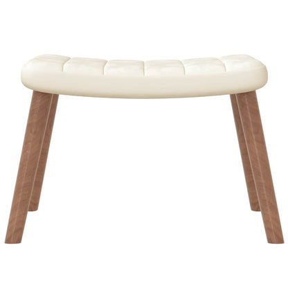 vidaXL Relaxsessel mit Hocker Cremeweiß Samt