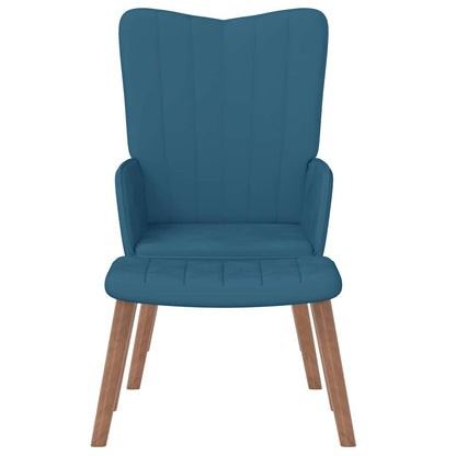 vidaXL Relaxsessel mit Hocker Blau Samt