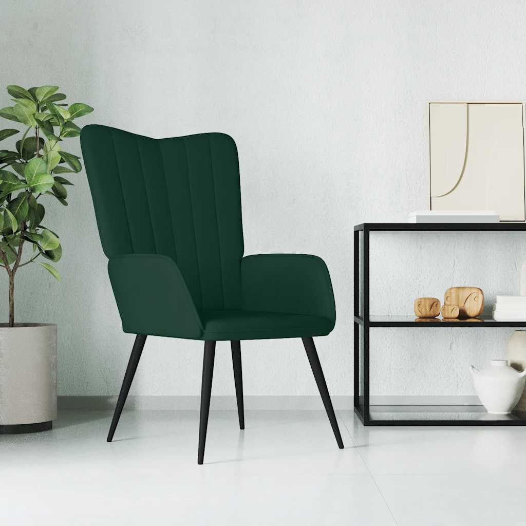 vidaXL Relaxsessel Dunkelgrün Samt
