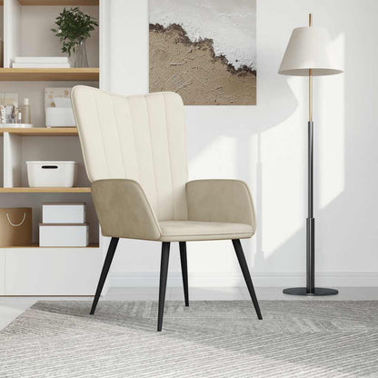 vidaXL Relaxsessel Cremeweiß Samt