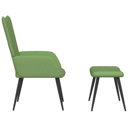 vidaXL Fauteuil relax avec repose-pieds Vert clair Velours