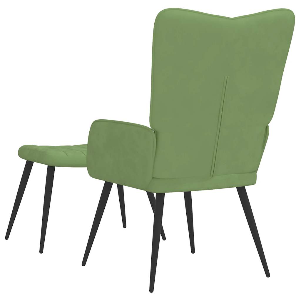 vidaXL Fauteuil relax avec repose-pieds Vert clair Velours