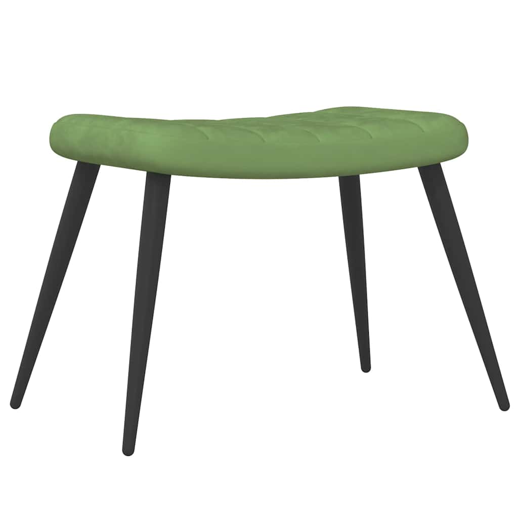vidaXL Fauteuil relax avec repose-pieds Vert clair Velours
