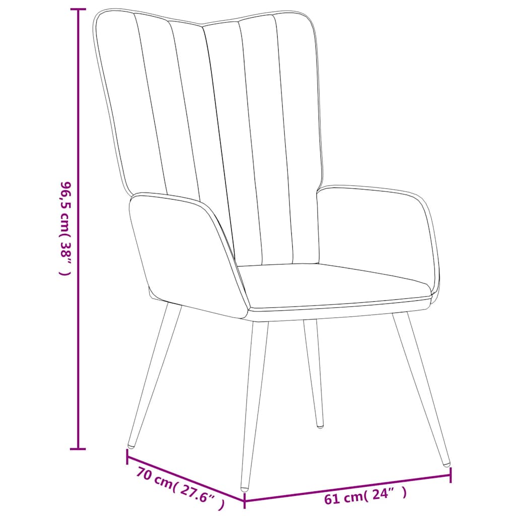 vidaXL Fauteuil relax avec repose-pieds Vert clair Velours