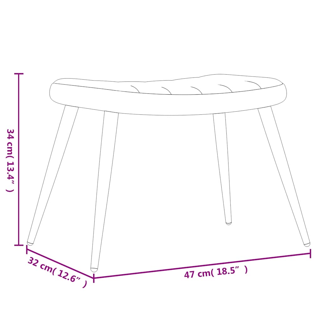 vidaXL Relaxsessel mit Hocker Rosa Samt