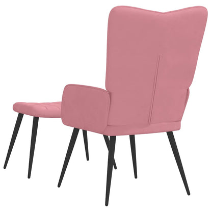 vidaXL Relaxsessel mit Hocker Rosa Samt