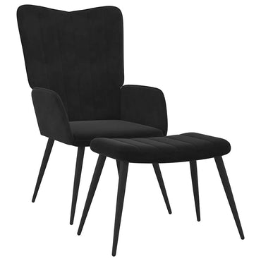 vidaXL Fauteuil relax avec repose-pieds velours noir