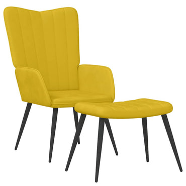 vidaXL Fauteuil relax avec repose-pieds Jaune moutarde Velours