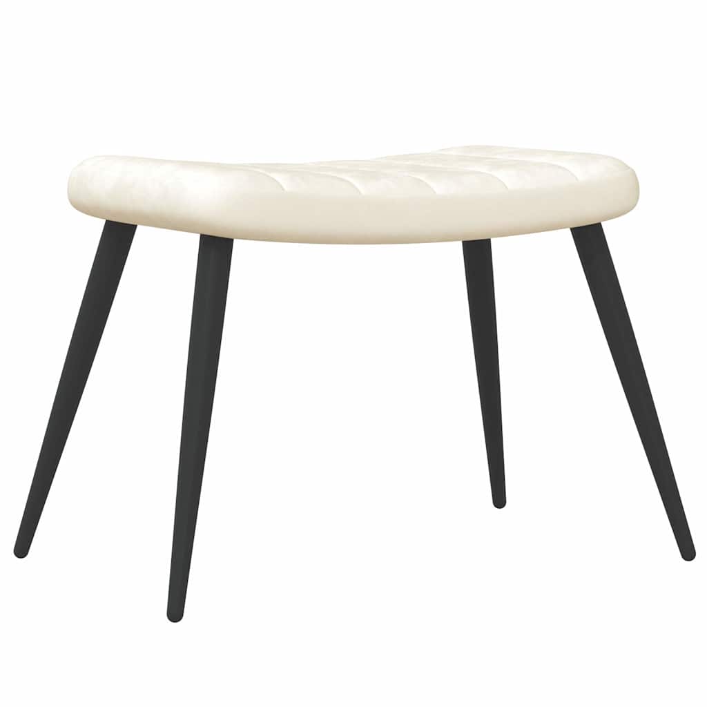 vidaXL Relaxsessel mit Hocker Cremeweiß Samt