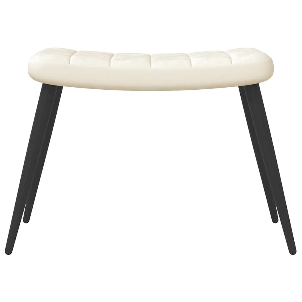 vidaXL Relaxsessel mit Hocker Cremeweiß Samt