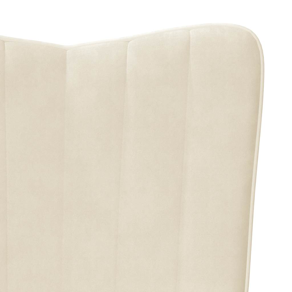 vidaXL Relaxsessel mit Hocker Cremeweiß Samt