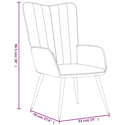 vidaXL Relaxsessel mit Hocker Cremeweiß Samt