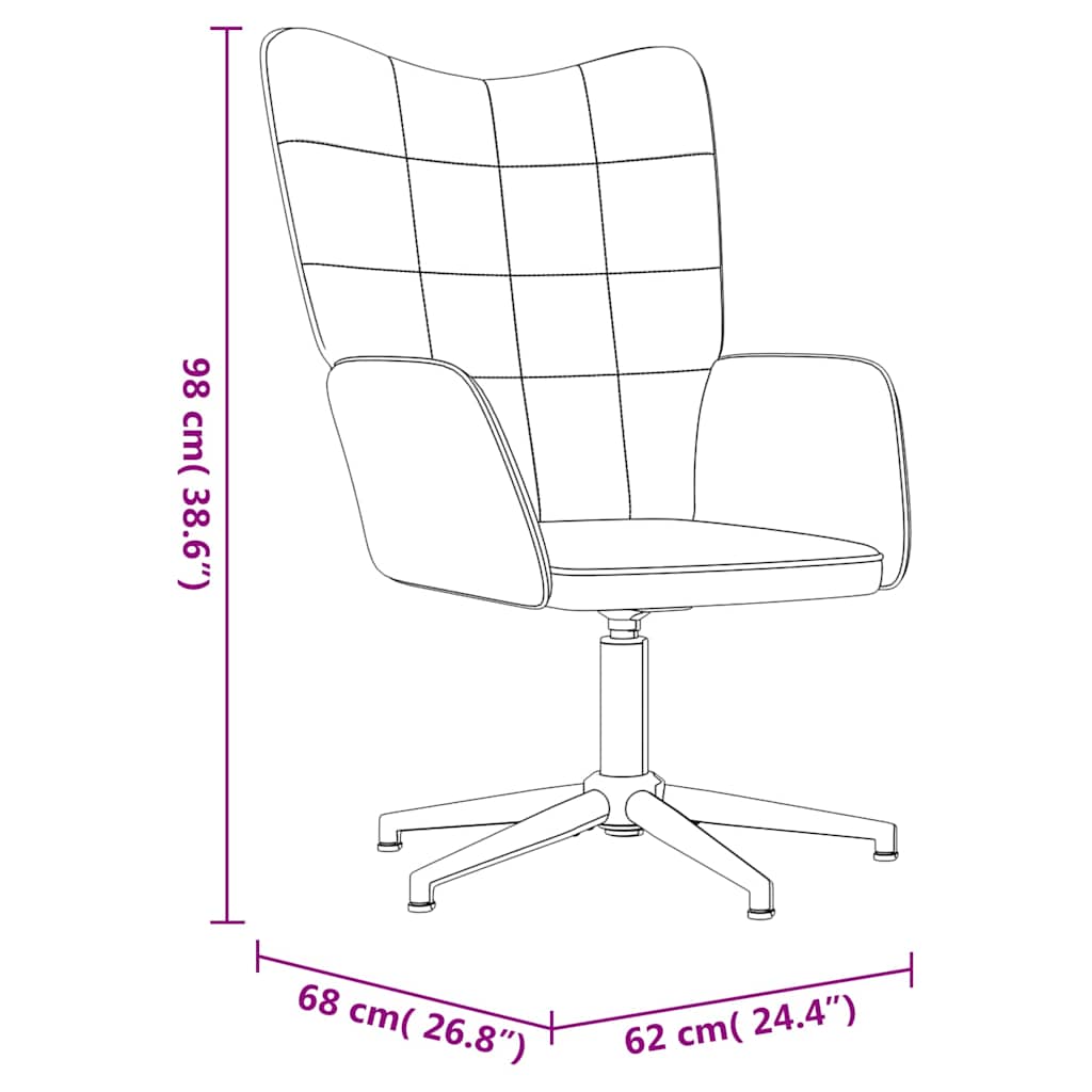 vidaXL Relaxsessel mit Hocker Cremeweiß Samt und PVC