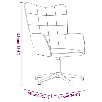 vidaXL Relaxsessel mit Hocker Cremeweiß Samt und PVC