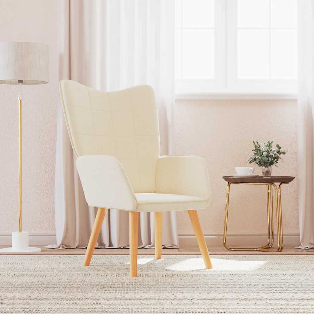 vidaXL Relaxsessel Creme Stoff