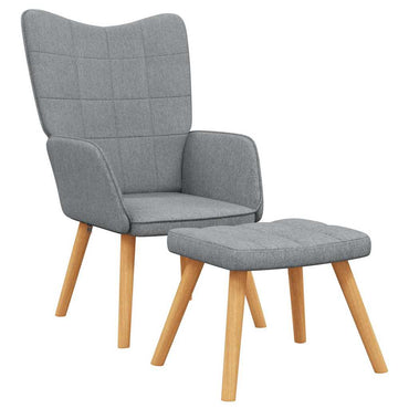 vidaXL Relaxsessel mit Hocker Hellgrau Stoff