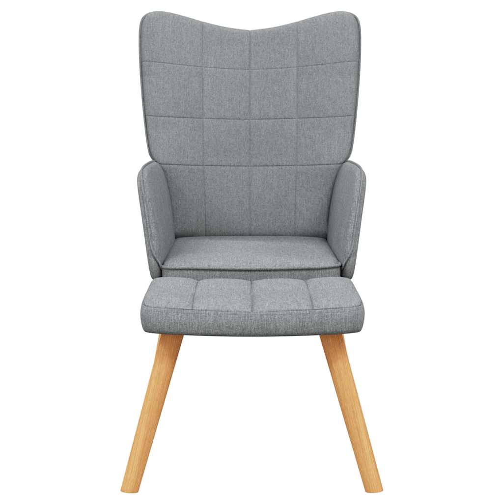 vidaXL Relaxsessel mit Hocker Hellgrau Stoff