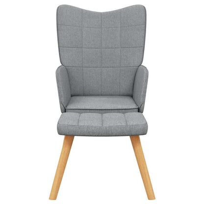vidaXL Relaxsessel mit Hocker Hellgrau Stoff