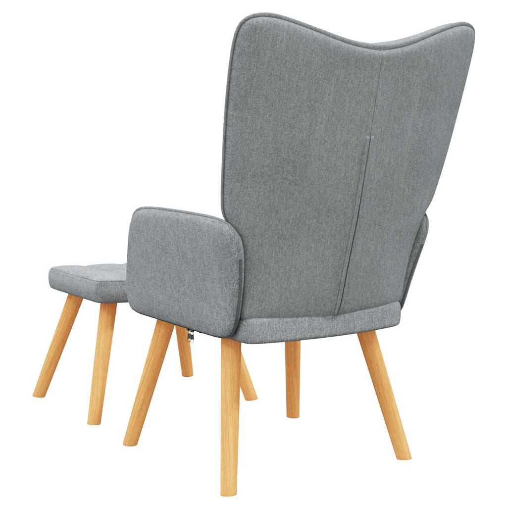 vidaXL Relaxsessel mit Hocker Hellgrau Stoff