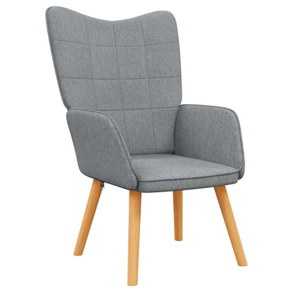 vidaXL Relaxsessel mit Hocker Hellgrau Stoff