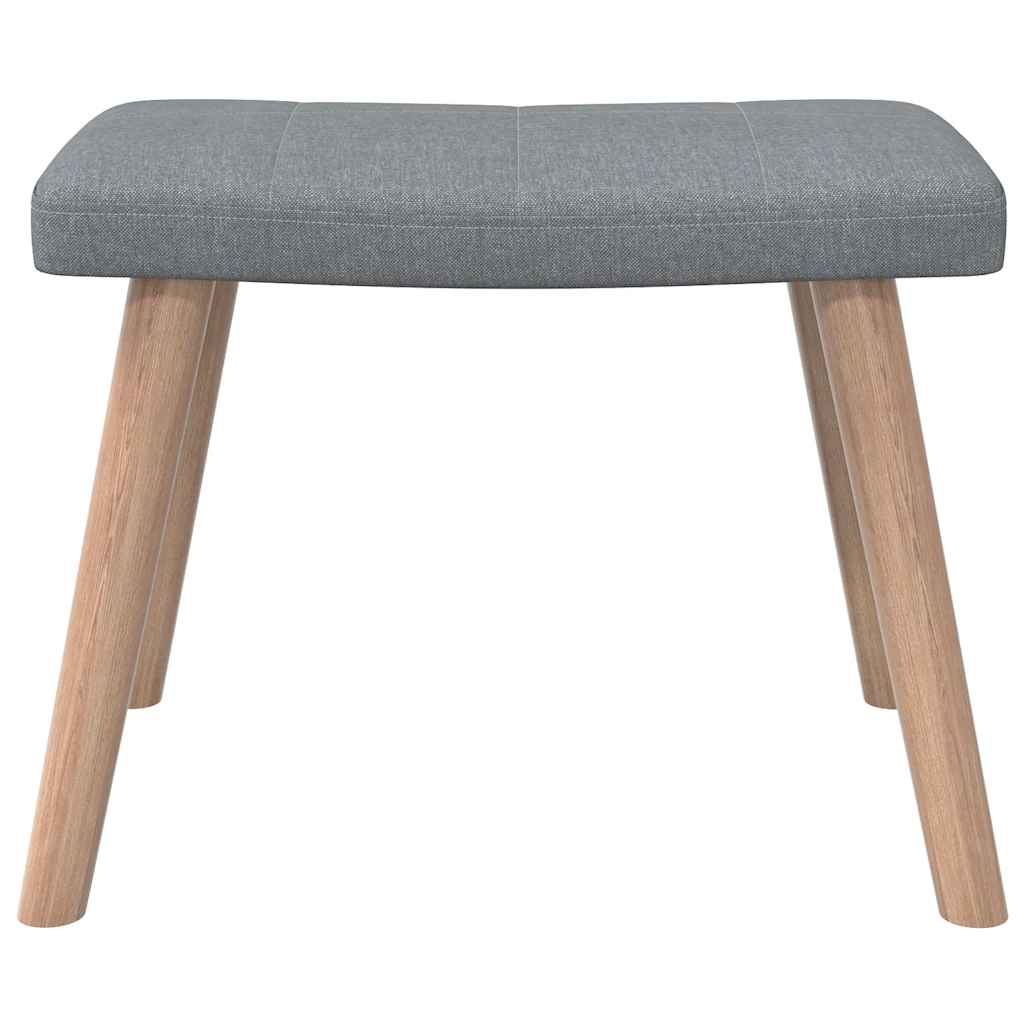 vidaXL Relaxsessel mit Hocker Hellgrau Stoff