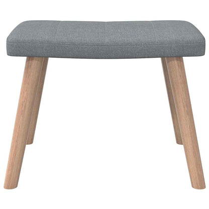 vidaXL Relaxsessel mit Hocker Hellgrau Stoff