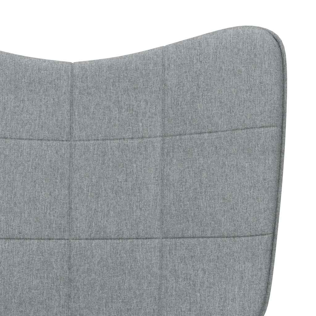 vidaXL Relaxsessel mit Hocker Hellgrau Stoff