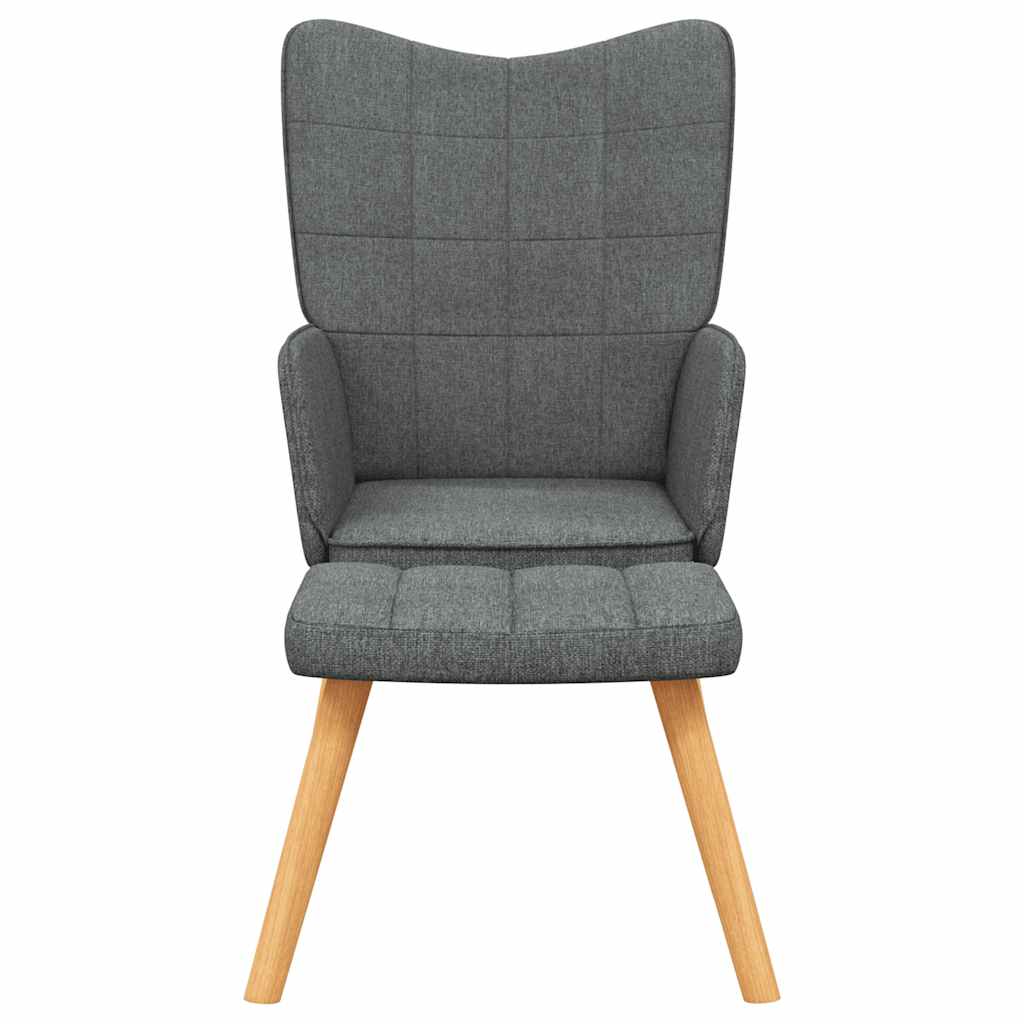 vidaXL Relaxsessel mit Hocker Dunkelgrau Stoff