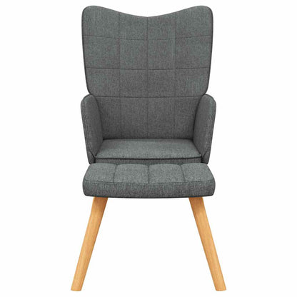 vidaXL Relaxsessel mit Hocker Dunkelgrau Stoff