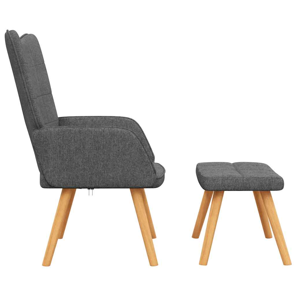 vidaXL Relaxsessel mit Hocker Dunkelgrau Stoff