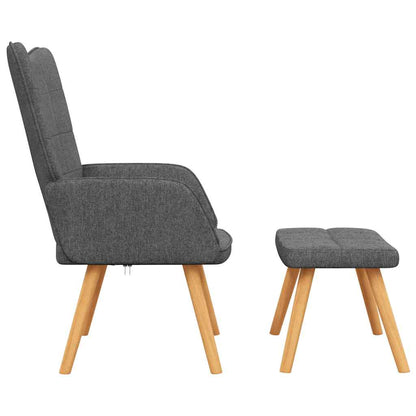 vidaXL Relaxsessel mit Hocker Dunkelgrau Stoff