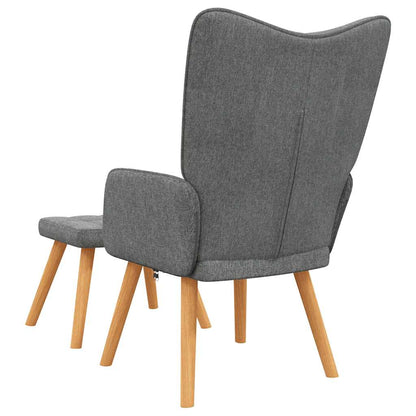 vidaXL Relaxsessel mit Hocker Dunkelgrau Stoff