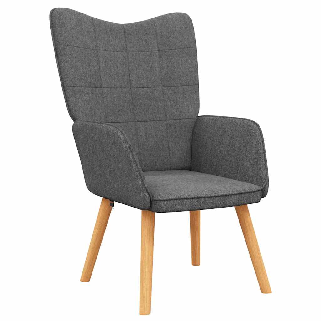 vidaXL Relaxsessel mit Hocker Dunkelgrau Stoff