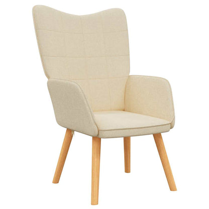 vidaXL Relaxsessel mit Hocker Creme Stoff