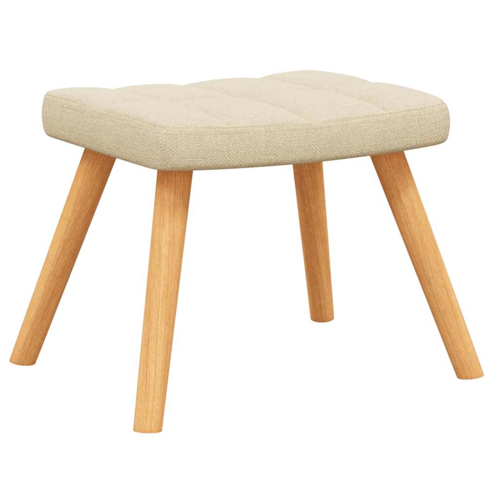 vidaXL Relaxsessel mit Hocker Creme Stoff