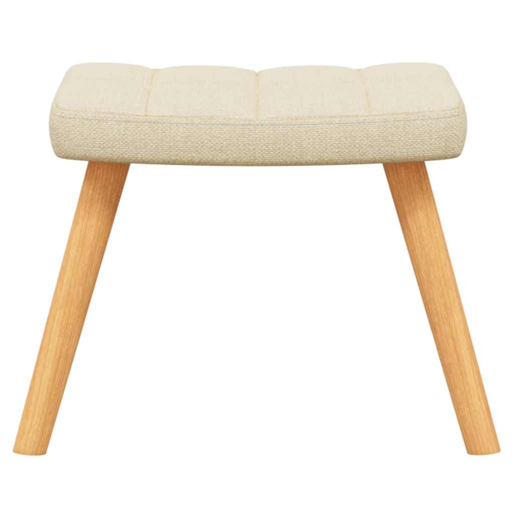 vidaXL Relaxsessel mit Hocker Creme Stoff