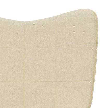 vidaXL Relaxsessel mit Hocker Creme Stoff