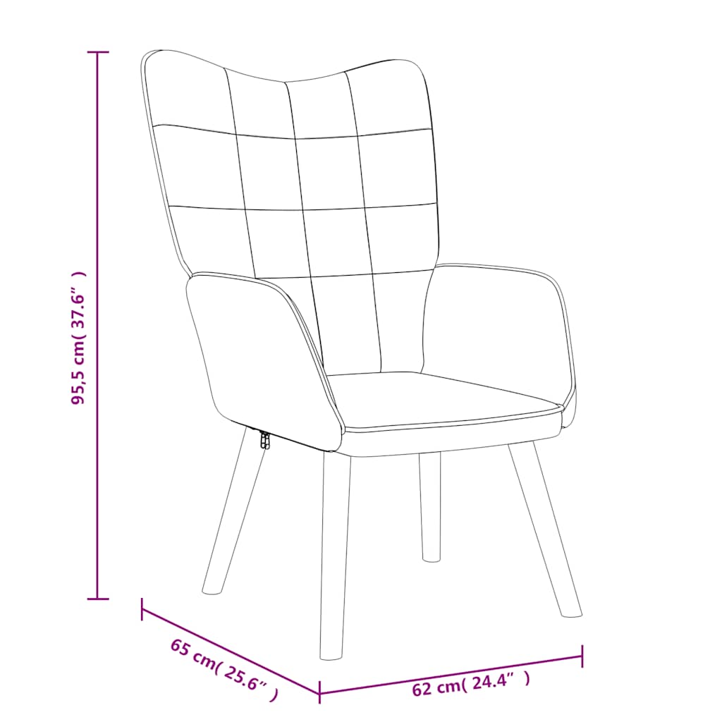 vidaXL Relaxsessel mit Hocker Creme Stoff