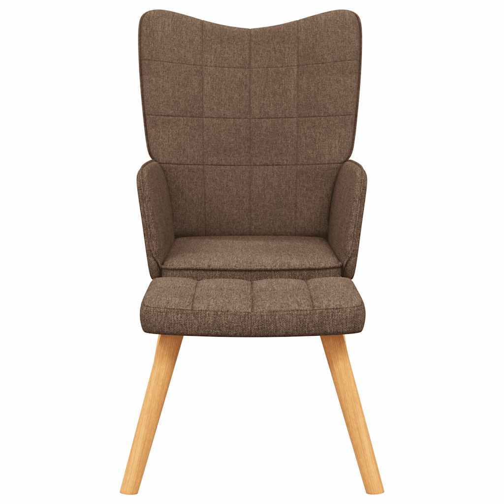 vidaXL Relaxsessel mit Hocker Braun Stoff