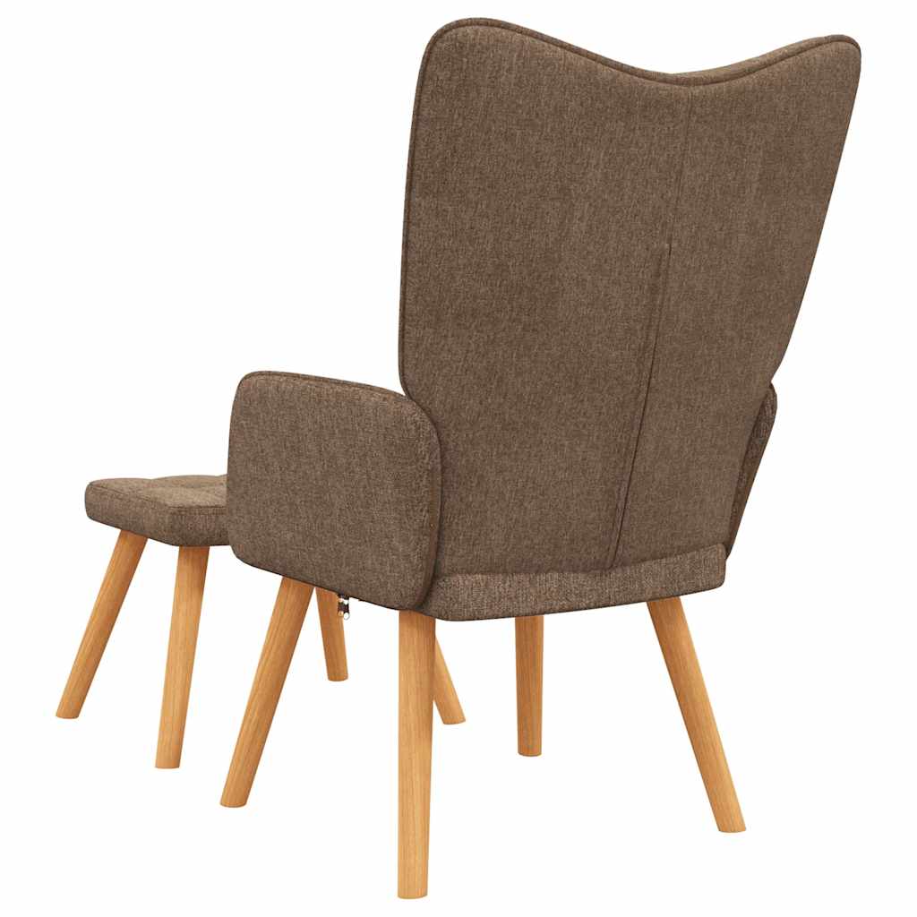 vidaXL Relaxsessel mit Hocker Braun Stoff