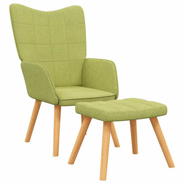 vidaXL Relaxsessel mit Hocker Grün Stoff