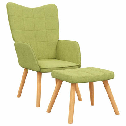 vidaXL Relaxsessel mit Hocker Grün Stoff