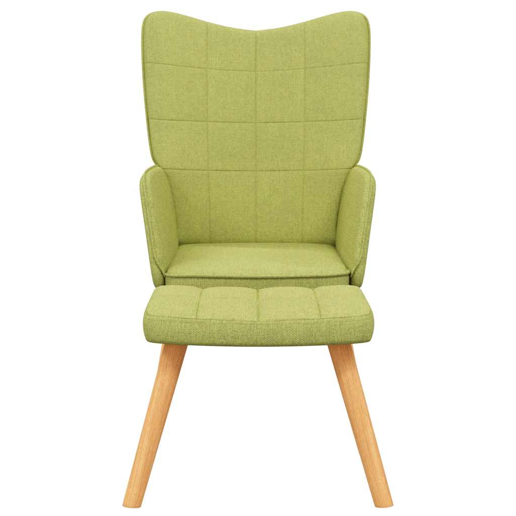 vidaXL Relaxsessel mit Hocker Grün Stoff