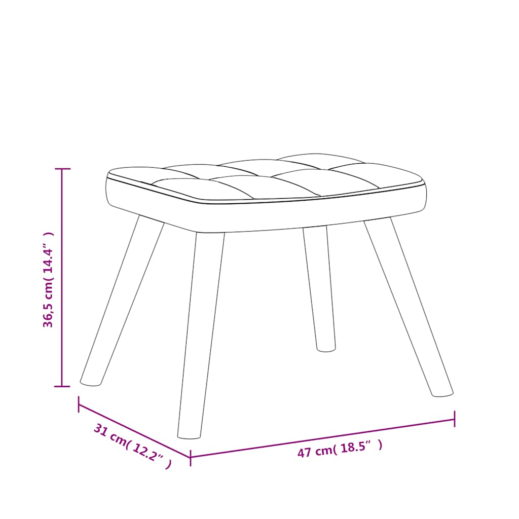 vidaXL Relaxsessel mit Hocker Grün Stoff
