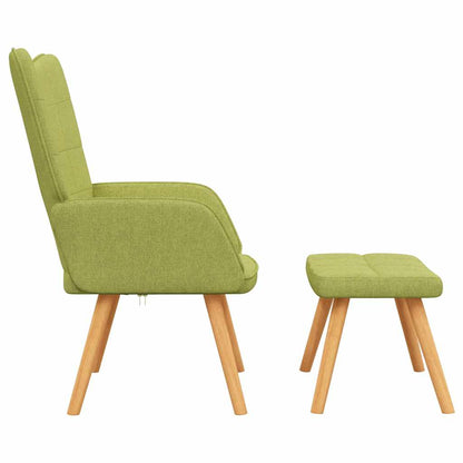 vidaXL Relaxsessel mit Hocker Grün Stoff