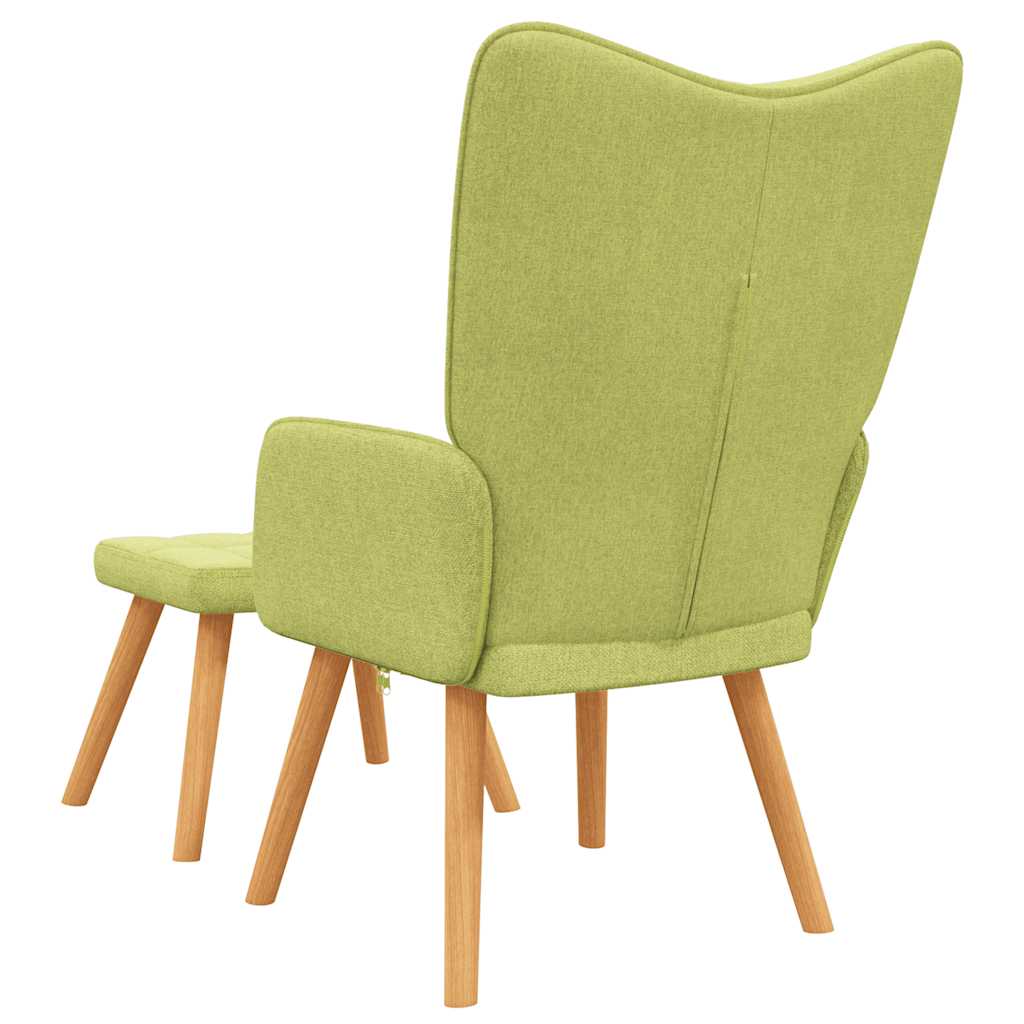 vidaXL Relaxsessel mit Hocker Grün Stoff